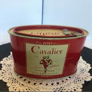 Cavalier King Size Cigarette Tin With Cigarette Tax Stamps